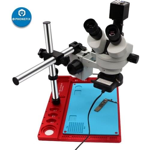 Adjustable 3.5X-90X Digital Microscope Trinocular Zoom Stereo Microscopio 360 Degree Rotation Holder Arm 38MP HD Camera C Mount