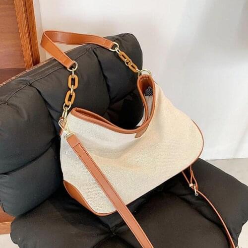 Retro Canvas High Capacity Shoulder Bags for Women 2021 Winter Female Crossbody Tote Bag Luxury Designer Shopper Handbags