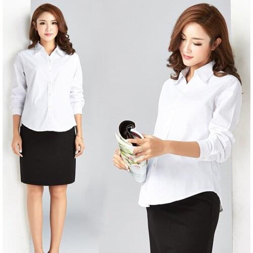Pregnant Women Long-sleeved Shirt V-neck Pregnancy Work Wear Professional Blouses Spring Autumn Maternity business attire