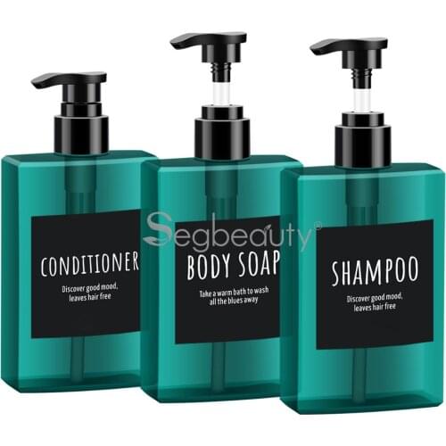Segbeauty 3pcs/set 200ml Refillable Shampoo Dispenser Bottle Bathroom Soap Bottle Pump Press Lotion Body Shower Gel Containers