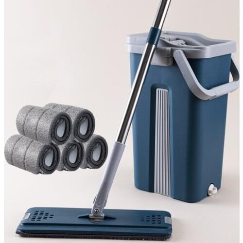 Mop with Bucket Squeeze for Wash Floor Lazy Magic Dust Flat Cleaning Home Kitchen Product Household Goods Brush Window Machine