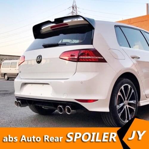 For Volkswagen GOLF MK7 Spoiler 2014-2018 GOLF 7.5 R G TI GTD spoiler ABS Material Car Rear Wing Primer Color Rear Spoiler