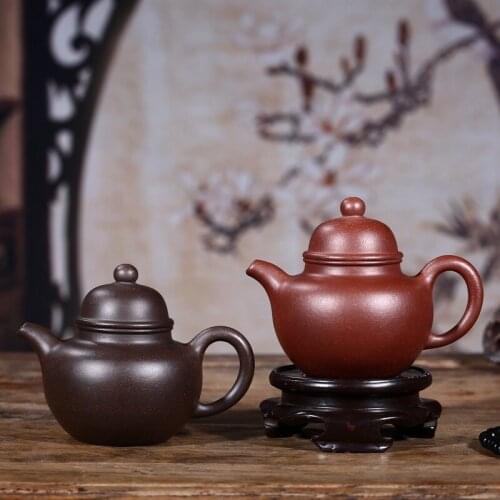 Yixing recommended folk artists all handmade black mud zhu Duo ball pot of a certificate issuing