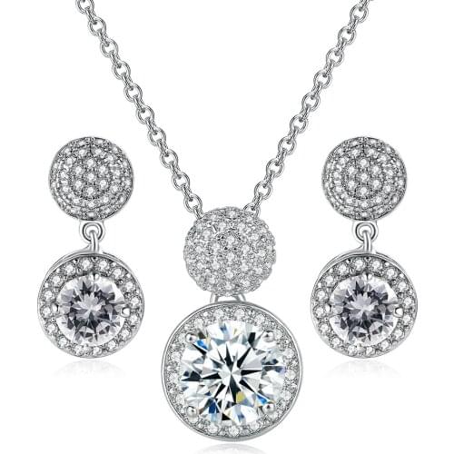ZHOUYANG ZYS171 Studded With Cubic Zirconia Silver Color Jewelry Necklace Earring Set Rhinestone Made with Austrian Crystals