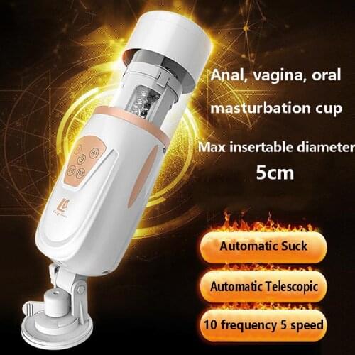 10 Frequency Vibration Oral Sex Machine 5 speed Automatic Piston Telescopic Vagina Anal Suck Male Masturbator Sex Toys for Men