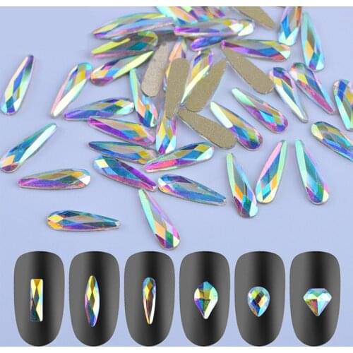 10pcs AB 3D Crystal Nail Art Rhinestones Gems Flatback Stones DIY Decorations Manicure Diamond Jewelry Wholesale Retail
