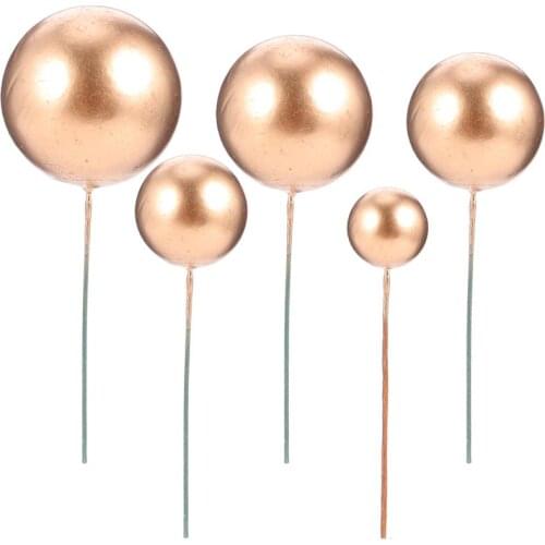 30 Pcs Foam Ball Shape Cake Topper Decorative Birthday Cake Dessert Props Cake Decorating Supplies