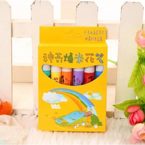 3d Children Cute Highlighter Solid Accent Ink Maker Diy Bubble Popcorn Drawing Watercolors Pens 6 Pcs 60ml