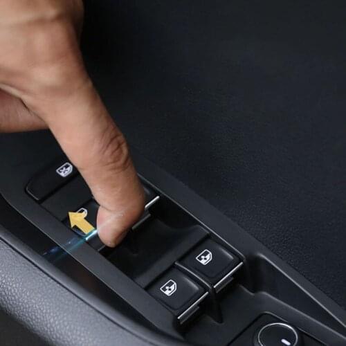 7PCS ABS Chrome Auto Door Window Lifting Panel Button Decorative Sequins Stickers For Skoda Kodiaq Superb Karoq Car Accessories