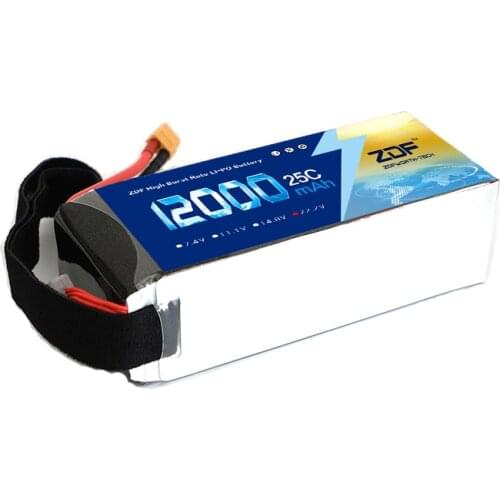 ZDF Good Quality Lipo Battery 22.2V 6S 12000mAh 25C RC AKKU Bateria for Airplane Helicopter Boat FPV Drone UAV