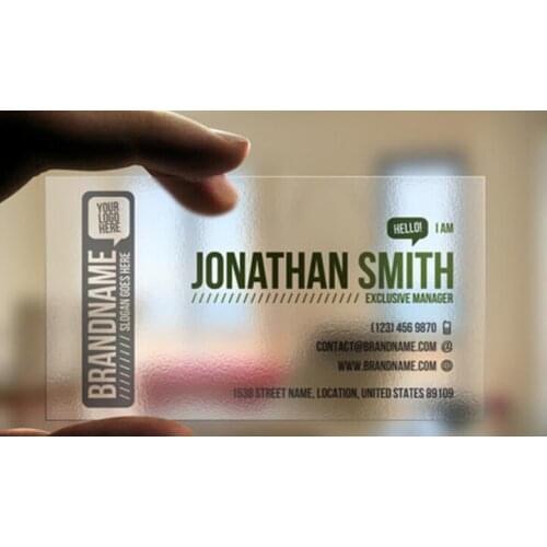 Free shipping customized business card transparent visit card 0.40mm frosted pvc name card printing