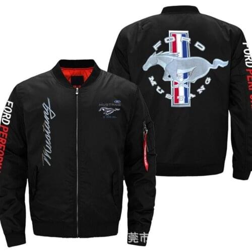 New Autumn Winter Flight Jacket MUSTANG Logo Coat Mens Womens Warm Casual Zipper Baseball Jacket mens clothing Harajuku