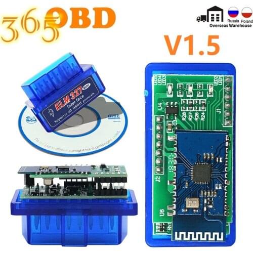10PCS V1.5 ELM327 Bluetooth Adapter with PIC18F25K80 Chip OBD2 Scanner ELM327 Code Reader OBD Diagnostic Interface For Android