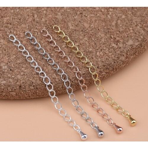 S925 sterling silver extension chain accessories, water drop extension chain, handmade DIY bracelet necklace adjustment chain