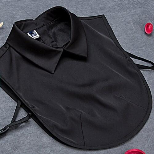 Decorative Fountain beautiful dinnerFake Ladies' Lace Rhinestone fake collar shirt wild fake white saving decoration Black