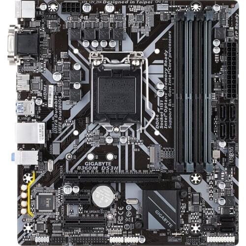 For Gigabyte GA-B360M DS3H Original Used Motherboard B360 Socket LGA 1151 DDR4 USB3.0 SATA3.0 support CPU G4900 I3 8100 I5 8400