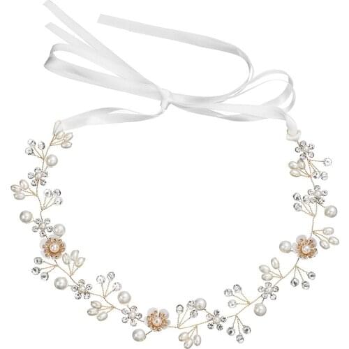 European Hot Bride jewelry beautiful flowers handmade beaded head with hair belt wedding headdress hair accessories