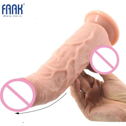 FAAK 2.24"Big dildo with suction cup realistic dildo curved fake penis vagina stimulate sex toys for women lesbian sex shop