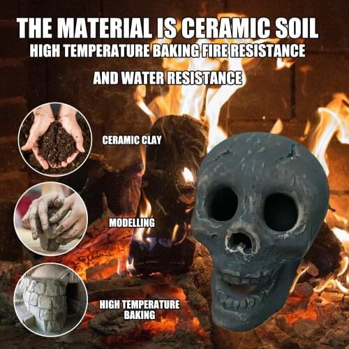 Artificial Stove Skull Head Model Skull Bone Scary Horror Skeleton Ornament Festival Party Halloween Decorations for Home Decor