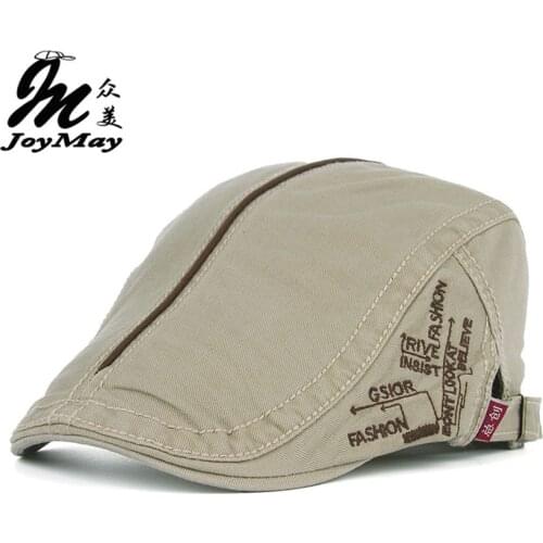 JOYMAY New Summer Cotton Berets Caps For Men Casual Peaked Caps Middle line letter embroidery Berets Hats Cap Y008