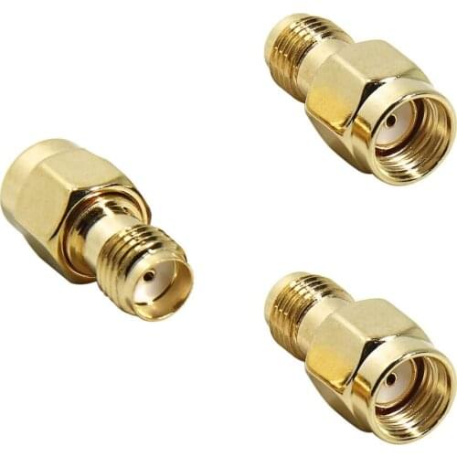 RF coaxial coax straight adapter RP SMA male plug to SMA female connector plated gold,10pcs/lot