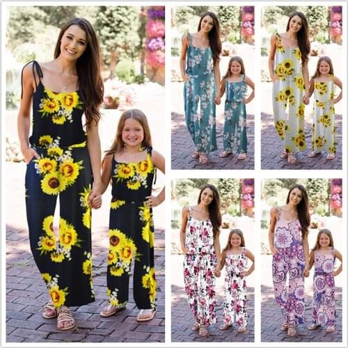 2020TALLOLY spring and summer new hot sale Maxi print suspender jumpsuit parent-child suit