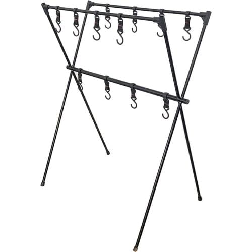 Lightweight Folding Camping Cookware Hanging Rack Shelf Portable Aluminum Alloy Outdoor BBQ Tool