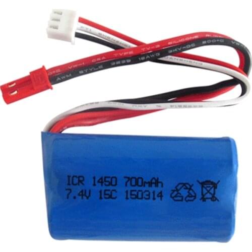 7.4v 700mah 15C 14500 Li-ion Battery RC FT007 FX059 YD712 921 7014 F1 BR6802 HJ370 W608-7 toys battery JST-2P SM-2P EL-2P