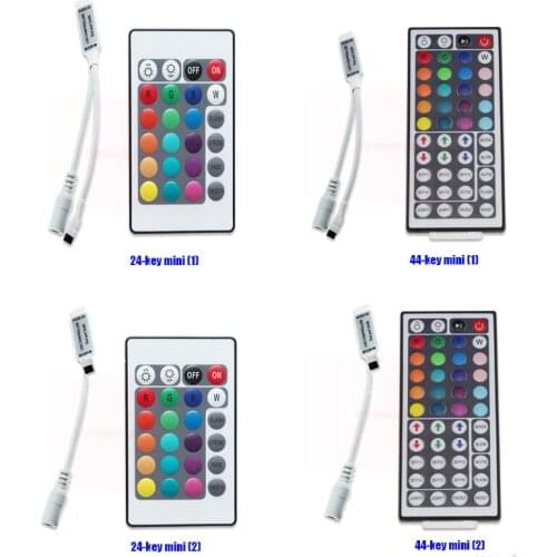 DC12V-24V 6A mini 24Key 44key IR Remote Controller LED Lights Controller Dimmer For SMD 3528 5050 RGB LED Strip Lights DC12V