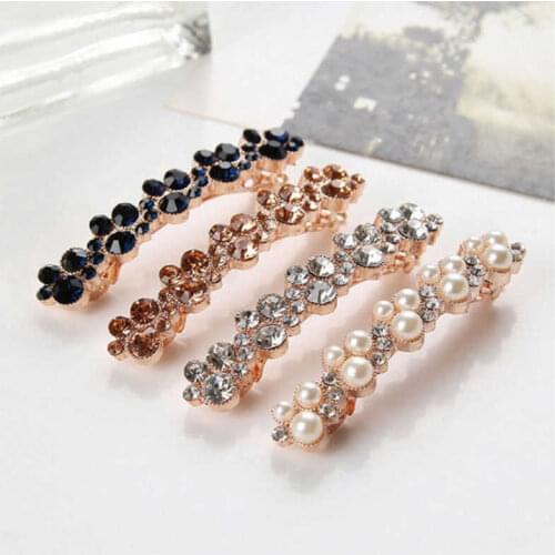 Fashion Beautiful Barrette Vintage Crystal Hair French Clips Barrettes Clip for Women Girl Gift