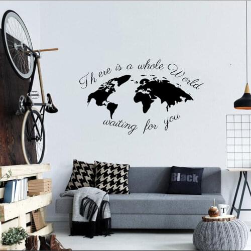 Wall Sticker Decal World Map for House Living Room Decoration Stickers Bedroom Decor Wallstickers Wallpaper Mural DW11397