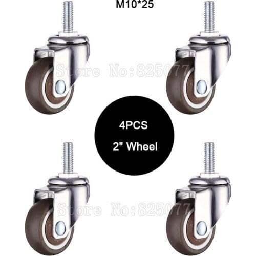 Brand New 4PCS 2'' Heavy Swivel Wheel Castors Rubber Super Mute Furniture Casters Max Loading 90KG