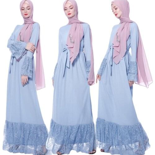 New Women Muslim Long Sleeve Maxi Dress Cocktail Prayer Kaftan Islamic Robe Gown Arab Clothing Party Long Dress Autumn Fashion