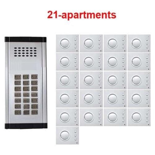 Top Quality Building 2-wired hands-free indoor phone Direct Press Key audio intercom doorbell Door Phone system for 21 apartment
