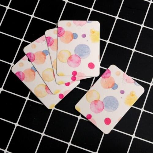 Wholesale 100pcs 5.2*7.2cm Colorful Round Dot Paper Jewelry Necklace Earrings Display Packaging Card Can Customized LOGO