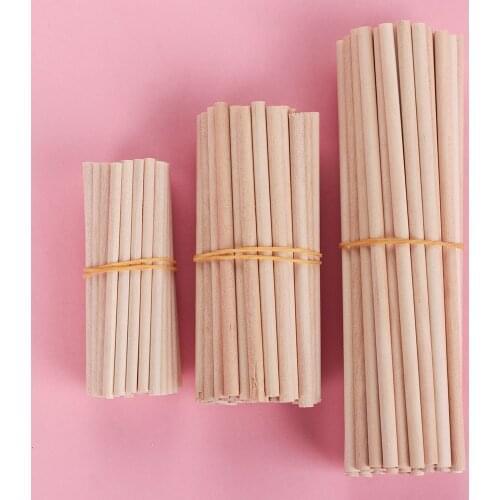 50pcs 80/100/150/mm Pine Round Wooden Rods Sticks Premium Durable Wooden Dowel counting stick Wood DIY Crafts Kids Gifts