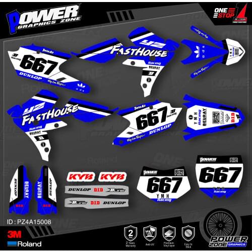 PowerZone Custom Team Graphics Backgrounds Decals 3M Stickers Kit For YAMAHA 2016-2018 WR450F 2015-2018 YZ450FX 008