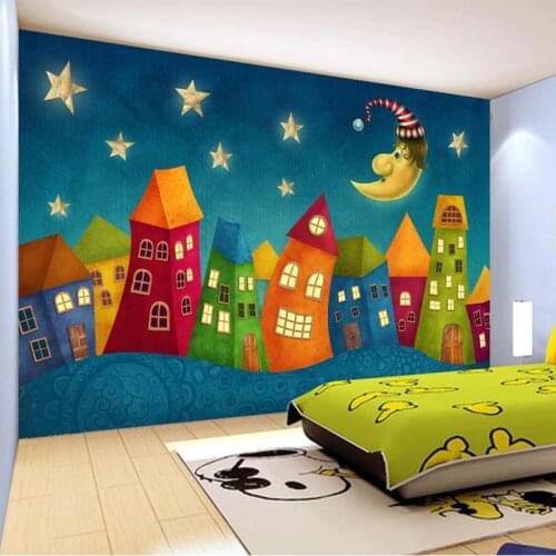 Custom Wall Paper Cartoon Children Castle 3D Wall Murals Kids Bedroom Eco-Friendly Non-Woven Photo Wallpaper Murales De Pared 3D