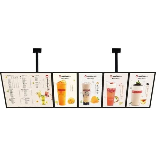 5 Graphics/column) Hanging Restaurant Menu Led Light Box for Restaurant Fast Food Display