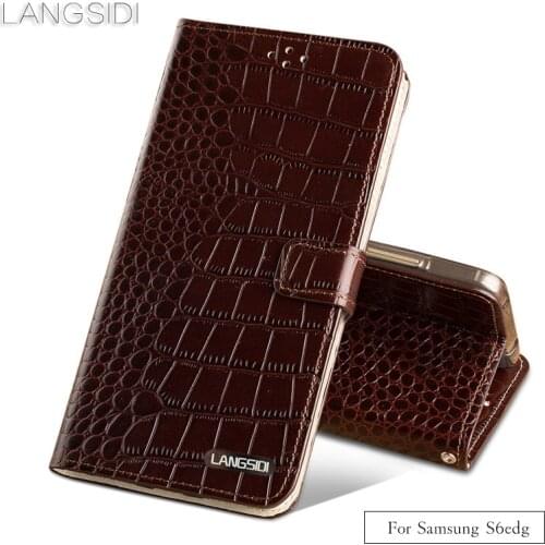 Luxury brand phone case Crocodile tabby fold deduction phone case For Samsung s6edg cell phone package All handmade custom