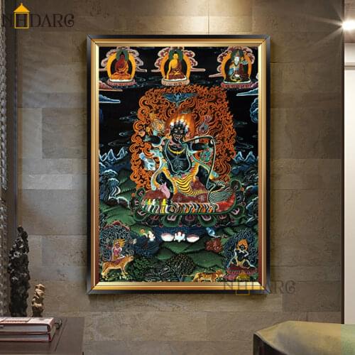 Thangka Vajrapani India Chinese Religion Buddha Painting Canvas Print Painting Poster Art Wall Picture for Hallway Home Decor