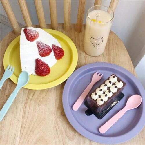 Macaron Plate Stands For Cakes Small Snack Tray Salad Bread Nuts Plates Afternoon Tea Tableware With Knife And Fork