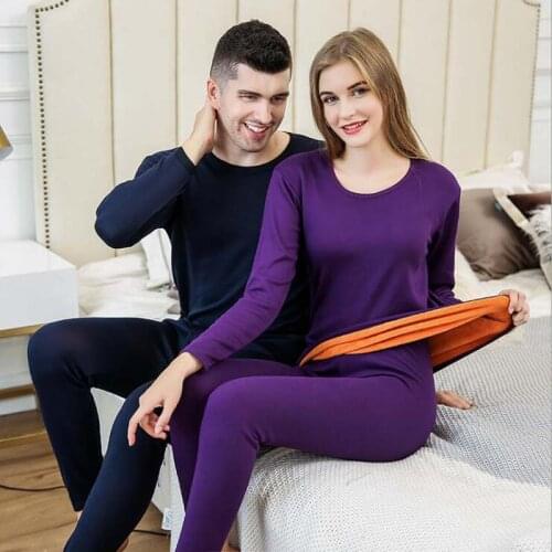 Warm Pajamas Set Velvet Thick Thermal Underwear Sets New Long Johns Men Thermal Underwear Winter Long Johns Sets Women Fleece