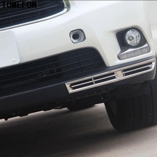 TOMEFON 2Pcs/Set For Toyota Highlander Kluger XU50 2015 2016 ABS Chrome Front Head Bumper Airscoop Outlet Grille Trim