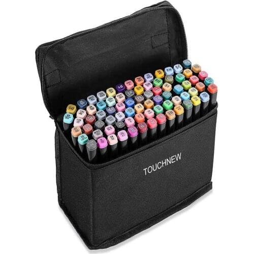 TOUCHNEW Artist Alcohol Markers Dual Tips Pens Permanent Sketch Markers Set for Kids and Adult Coloring Painting
