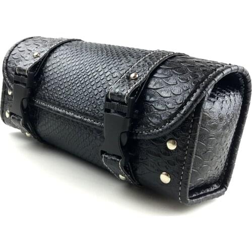 Universal Motorcycle PU Leather Saddlebag Tool Storage Bag Front Fork Roll Saddle Luggage Bags For Harley Bobber/Suzuki/Honda