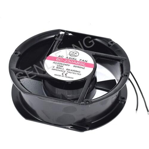 Genuine New 6C-230ABSL AC 220V/240V 35W 50/60HZ 17251 17CM 172*150*51mm 2 Wires Aluminum Frame Cooling Fan