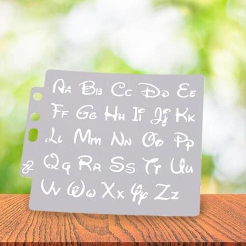 VIVIDCRAFT 2pcs Alphabet Letter Stencils Template Painting Embossing Stamping Card DIY Scrapbooking Album Z8T3