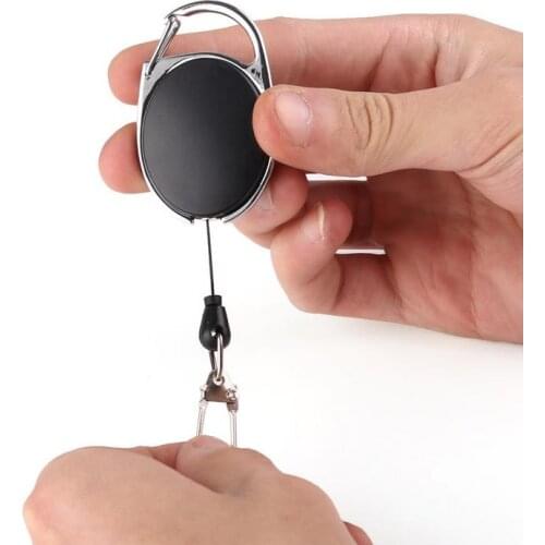 1000 X High quality Retractable Pull Key Ring Chain Reel ID Lanyard Name Tag Card Badge Holder Reel Recoil Belt Key Ring Clip