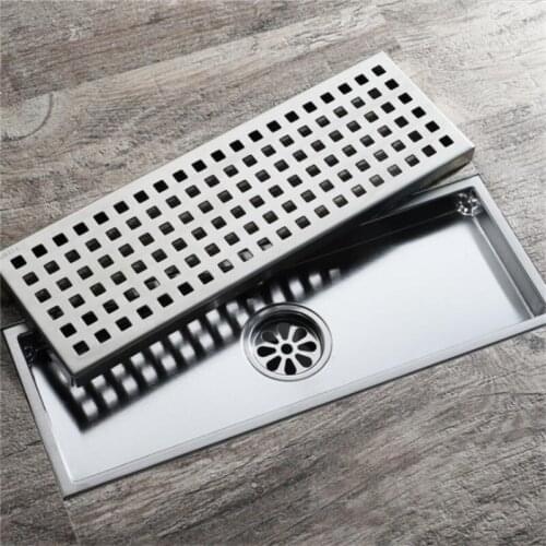 High Quality SUS304 Stainless Steel Floor Drain Tile Insert Rectangular Anti-Odor Shower Floor Drain Gate Drain